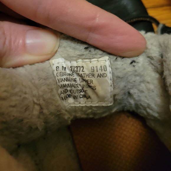 Timberland 8M Black‎ Leather Lace Up Ankle Boots Waterproof Foldover Corduroy - Picture 8 of 11